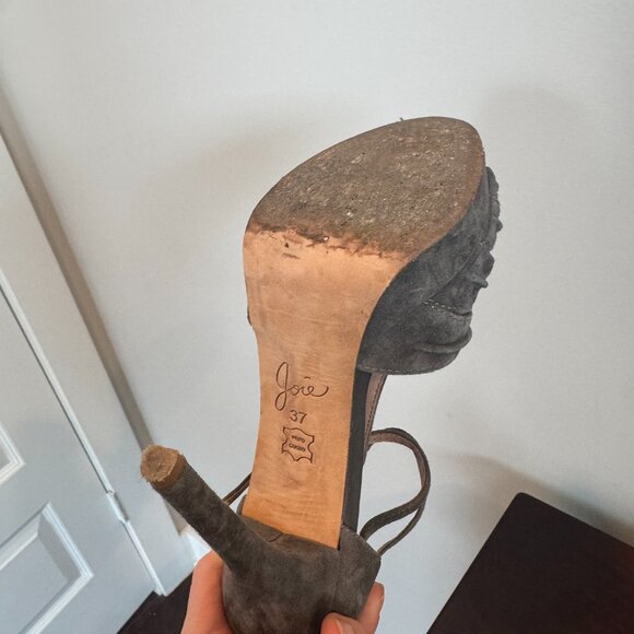 Joie Rexanne Gray Suede Platform Heels - Picture 2 of 4